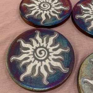 Raku pottery works by Jeremy Diller